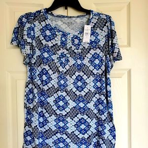 Loft soft tee blue print